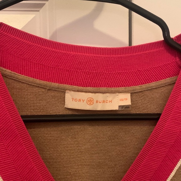 TORY BURCH camel/ pink sweater - Picture 2 of 5